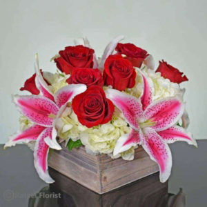 58f83d40 shabby chic floral arrangement of roses and stargazer lilies in wooden box marin county ca 94901 e1500580221993 - Valentine17 - My love is yours