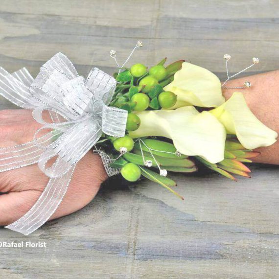 calla lily wrist corsage