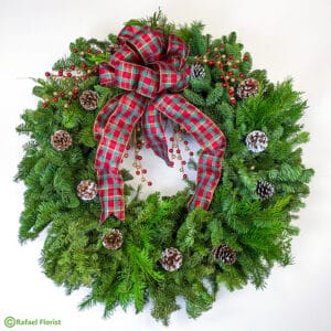 Christmas wreath pine cones - Emerald Holiday Wreath W14