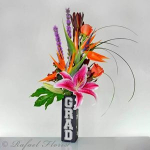 c02efec0 graduation flowers birds of paradise liatris orange lilies stargazers - Graduation Celebration - V35