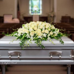 white casket flowers - Eternal Light Casket Spray - CS1