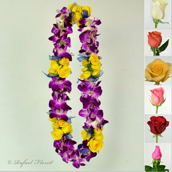 Ribbons, Roses & Orchids Lei - L5