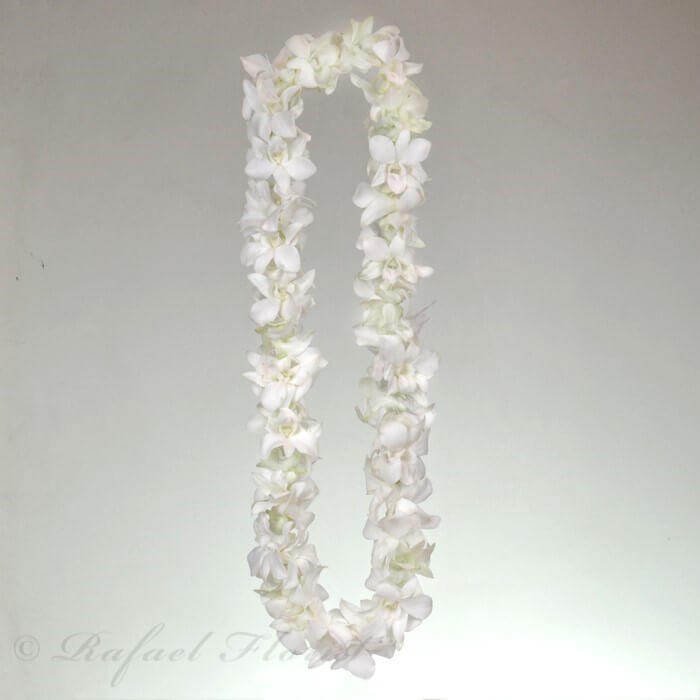 White Dendrobium Orchid Lei For Graduations And Congratulations