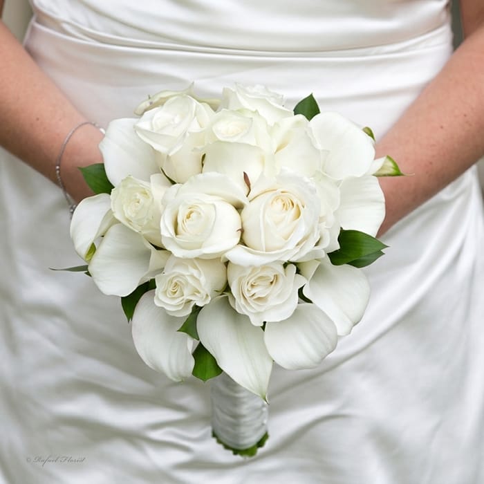 Calla Lilies and Roses Wedding Bouquet - WB2