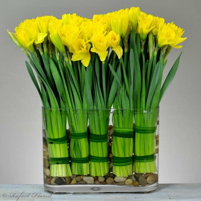 Glass Flowers Gift In A Vase Daffodils Beautiful Set Of Glass Daffodils New Gift 