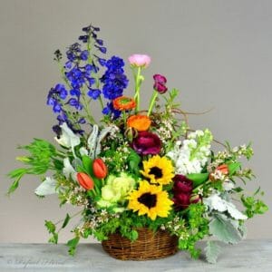 Spring floral basket - Spring Fling - B74