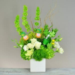 St. Patricks day floral arrangement - Lucky Leprechaun - B36