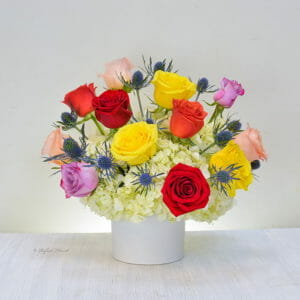 rainbow rose arrangement - MD15 - Rainbow Delight