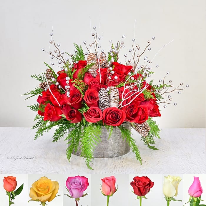 Glistening Holiday Roses - B122