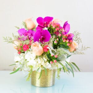 purple white orchid centerpiece - Glitter - B131