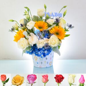 new baby flower arrangements - Cute As A Button - B61