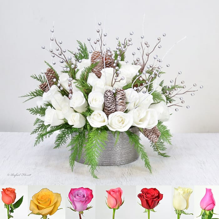 Glistening Holiday Roses - B122
