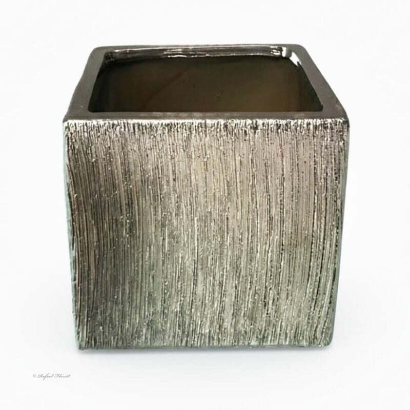 Ceramic Etched Cube Vase - CECV1