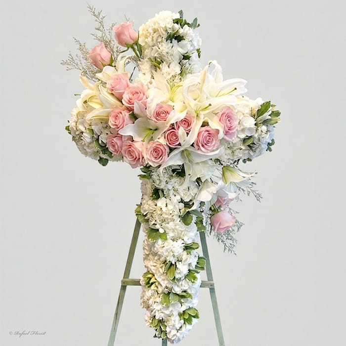 Lilies and Hydrangeas cross spray - SC3